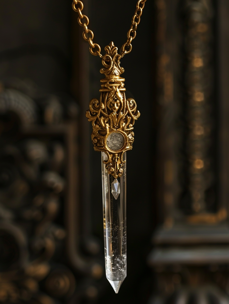 White Crystal Scepter Pendant